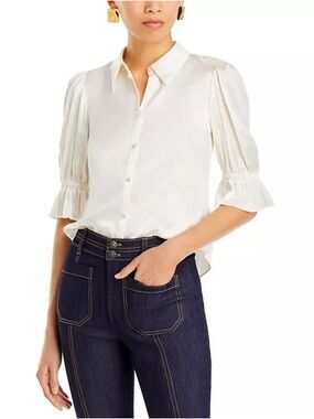 NEW Cinq à Sept Fiona Top in Ivory, XS